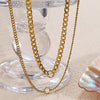 Wholesale 316L Stainless Steel Hiphop Style Geometric Necklace For Women Goldplated Electroplating