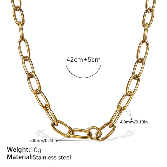 Wholesale 316L Stainless Steel Hiphop Style Geometric Necklace For Women Goldplated Electroplating