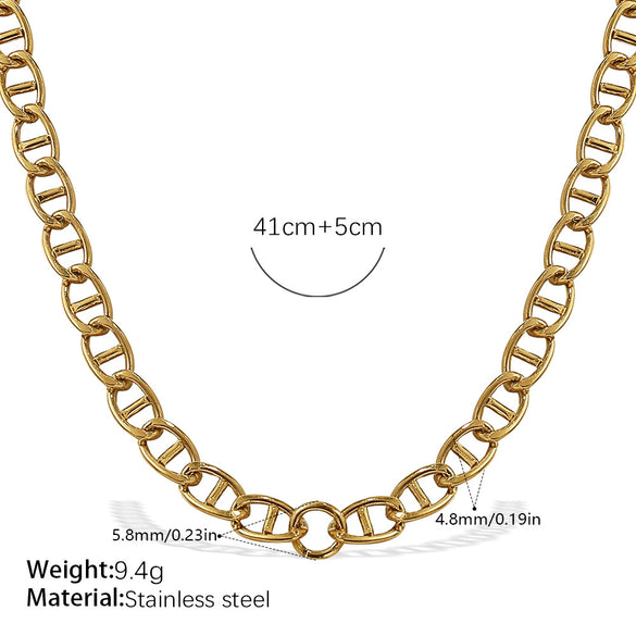 Wholesale 316L Stainless Steel Hiphop Style Geometric Necklace For Women Goldplated Electroplating