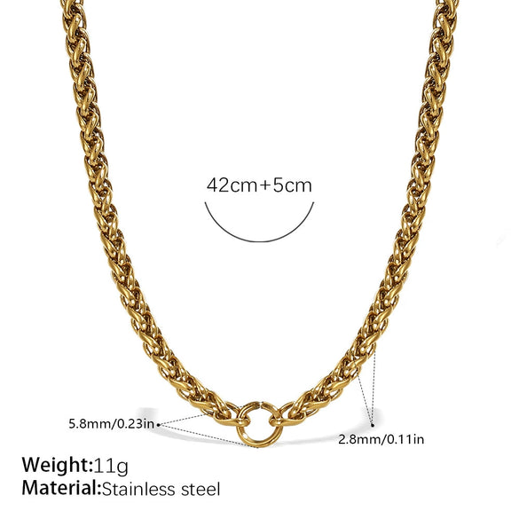 Wholesale 316L Stainless Steel Hiphop Style Geometric Necklace For Women Goldplated Electroplating