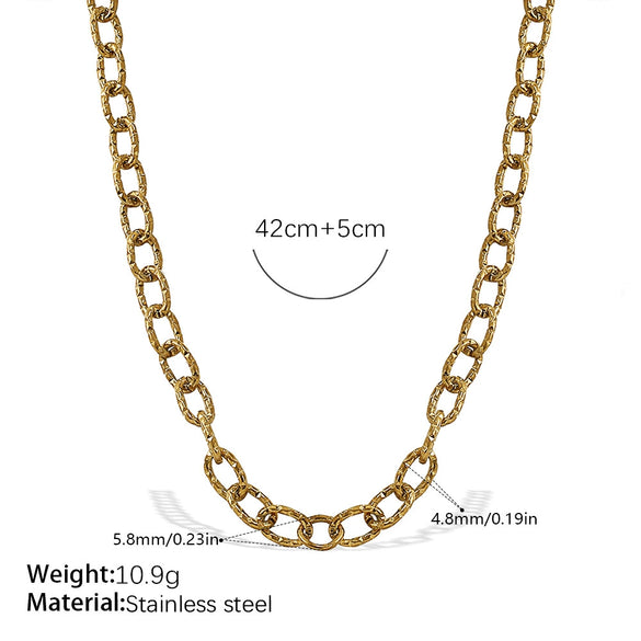 Wholesale 316L Stainless Steel Hiphop Style Geometric Necklace For Women Goldplated Electroplating