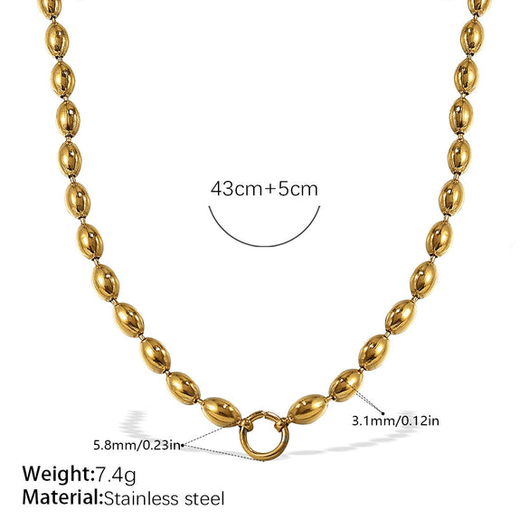 Wholesale 316L Stainless Steel Hiphop Style Geometric Necklace For Women Goldplated Electroplating