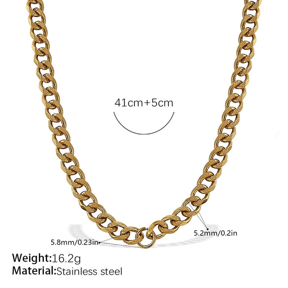 Wholesale 316L Stainless Steel Hiphop Style Geometric Necklace For Women Goldplated Electroplating