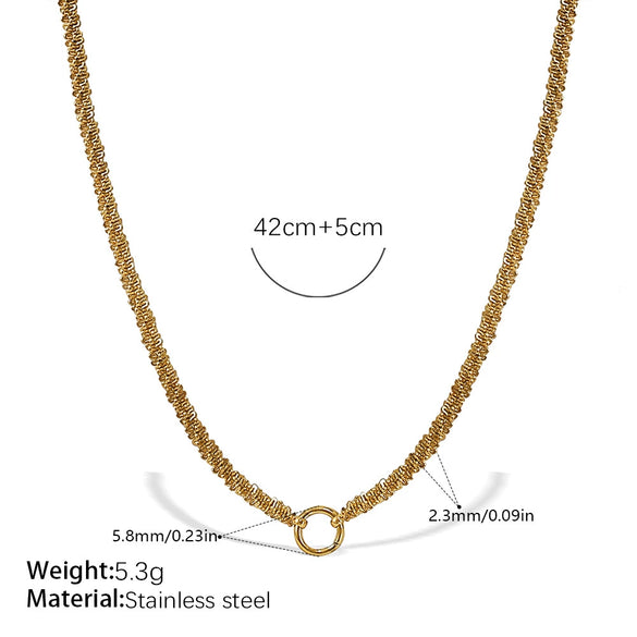 Wholesale 316L Stainless Steel Hiphop Style Geometric Necklace For Women Goldplated Electroplating