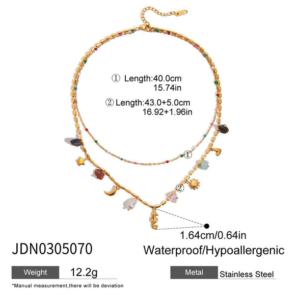Wholesale Stainless Steel Hippo Pendant Stacking Necklace Retro Bohemian Light Luxury Style Electroplated For Women