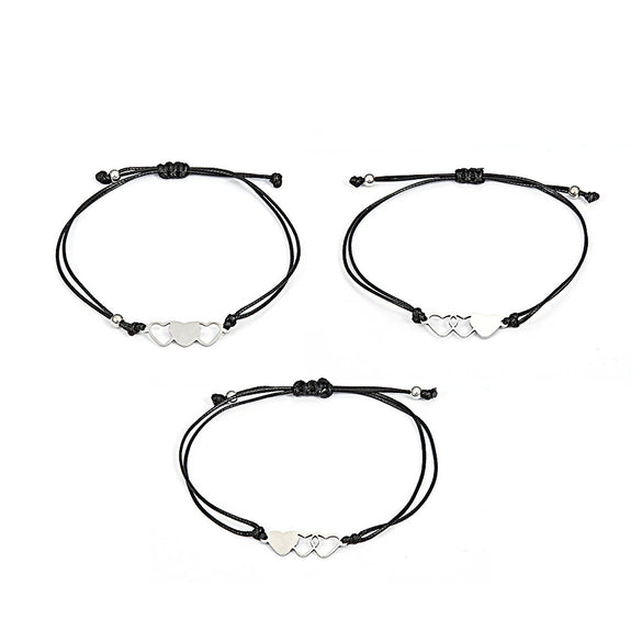 Wholesale Stainless Steel Hollow Adjustable Couple Bracelet With Sun Moon Butterfly Heart Shape Animal Zodiac Woven Design Electroplating