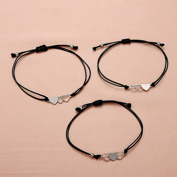 Wholesale Stainless Steel Hollow Adjustable Couple Bracelet With Sun Moon Butterfly Heart Shape Animal Zodiac Woven Design Electroplating