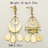 Wholesale Stainless Steel Hollow Dropshaped Electroplated French Retro Earrings