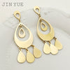 Wholesale Stainless Steel Hollow Dropshaped Electroplated French Retro Earrings