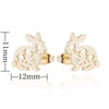 Wholesale Stainless Steel Hollow Flower And Rabbit Animal Earrings For Women With Electroplating Treatment