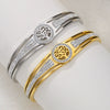 Wholesale Stainless Steel Hollow Inlaid Zircon Nonfading Geometric Electroplated Life Tree Unisex Bracelet