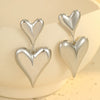 Wholesale Stainless Steel Hollow Love Tassel Earrings 18K Gold Texture Electroplated For Women
