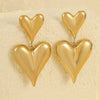 Wholesale Stainless Steel Hollow Love Tassel Earrings 18K Gold Texture Electroplated For Women