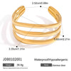 Wholesale Stainless Steel Hollow Multi Layer Open Plain Ring Bracelet For Women Geometric Style With Electroplating