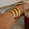 Wholesale Stainless Steel Hollow Multi Layer Open Plain Ring Bracelet For Women Geometric Style With Electroplating