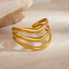 Wholesale Stainless Steel Hollow Multi Layer Open Plain Ring Bracelet For Women Geometric Style With Electroplating