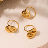 Wholesale Stainless Steel Hollow Open Comma Water Drop Tail Ring Plated With 18K Real Gold Electroplated Light Luxury Geometric Hand Jewelry For Women
