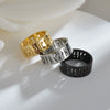 Wholesale Stainless Steel Hollow Ring With Viking Letter Pattern Electroplated For Men