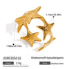 Wholesale Stainless Steel Hollow Starfish Open Ring Ocean Style Electroplated For Women