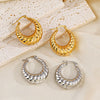 Wholesale Stainless Steel Hollow Twist Geometric Earrings For Women 18K Gold Plated