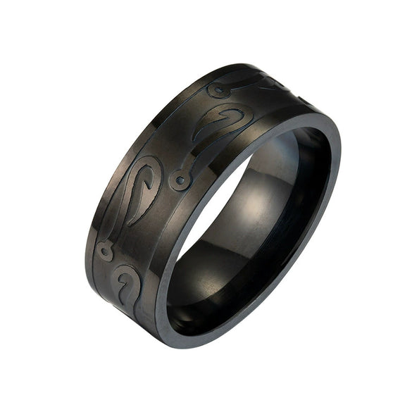 Wholesale Stainless Steel Hook Ring Jewelry With Animal Zodiac Pattern Electroplated For Unisex