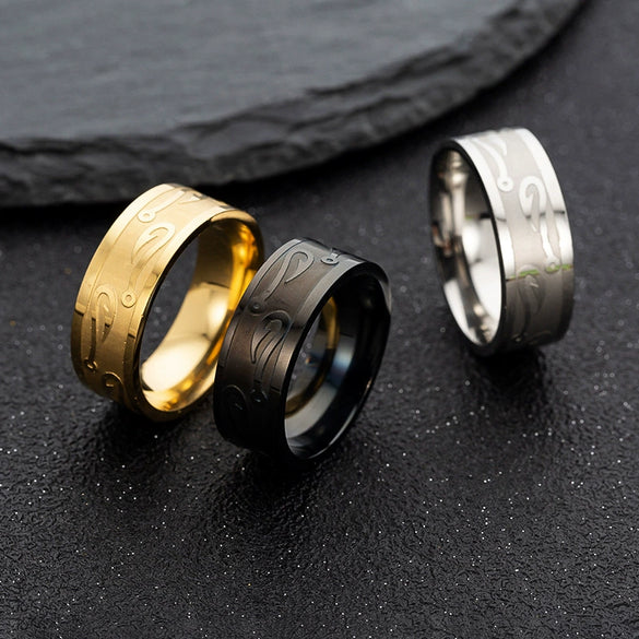 Wholesale Stainless Steel Hook Ring Jewelry With Animal Zodiac Pattern Electroplated For Unisex