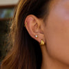 Wholesale Stainless Steel Hoop Earrings With Pearl Geometric Design Electroplated For Women