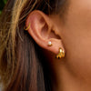 Wholesale Stainless Steel Hoop Earrings With Pearl Geometric Design Electroplated For Women
