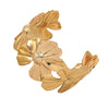 Wholesale Stainless Steel Hydraulic Pressure Flower Open Bracelet Light Luxury Style Highend Jewelry