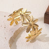 Wholesale Stainless Steel Hydraulic Pressure Flower Open Bracelet Light Luxury Style Highend Jewelry