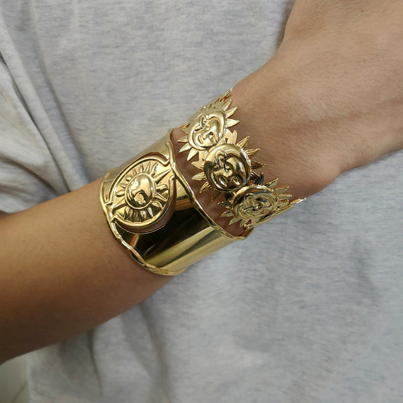 Wholesale Stainless Steel Hydraulic Pressure Open Sun Bracelet Fashion Minimalist Jewelry