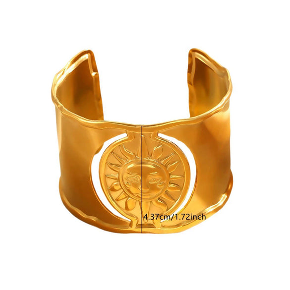 Wholesale Stainless Steel Hydraulic Pressure Open Sun Bracelet Fashion Minimalist Jewelry