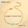 Wholesale Stainless Steel Imitation Pearl Dopamine Beaded Geometric Style Necklace Bracelet Electroplated