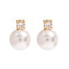 Wholesale Stainless Steel Imitation Pearl Earrings With Geometric Design And Electroplating For Women