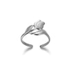 Wholesale Stainless Steel Imitation Pearl Flower Geometric Leaf Open Ring Jewelry Electroplated For Women