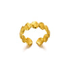 Wholesale Stainless Steel Imitation Pearl Flower Geometric Leaf Open Ring Jewelry Electroplated For Women