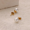 Wholesale Stainless Steel Imitation Pearl Geometric Earrings With Electroplating For Women