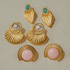 Wholesale Stainless Steel Imitation Pearl Geometric Earrings With Electroplating For Women