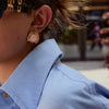 Wholesale Stainless Steel Imitation Pearl Geometric Earrings With Electroplating For Women