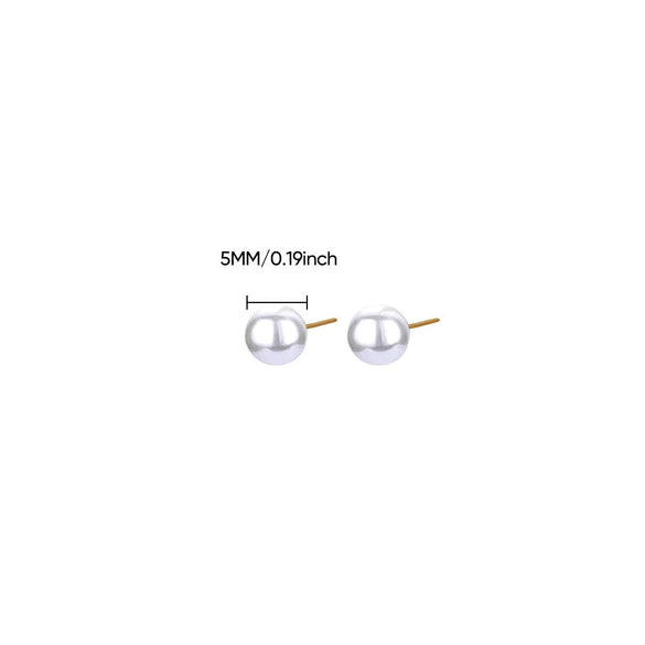 Wholesale Stainless Steel Imitation Pearl Geometric Earrings With Electroplating For Women