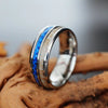 Wholesale Stainless Steel Inlaid Carbon Fiber Double Ring With Color Contrast And Epoxy Treatment For Men