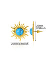 Wholesale Stainless Steel Inlaid Turquoise Sunflower Earrings With Electroplating Treatment For Women
