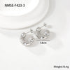 Wholesale Stainless Steel Inlaid Zircon Cshaped Ushaped Geometric Retro Style Electroplated Women's Earrings