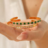Wholesale Stainless Steel Inlaid Zircon Geometric Bracelet For Women