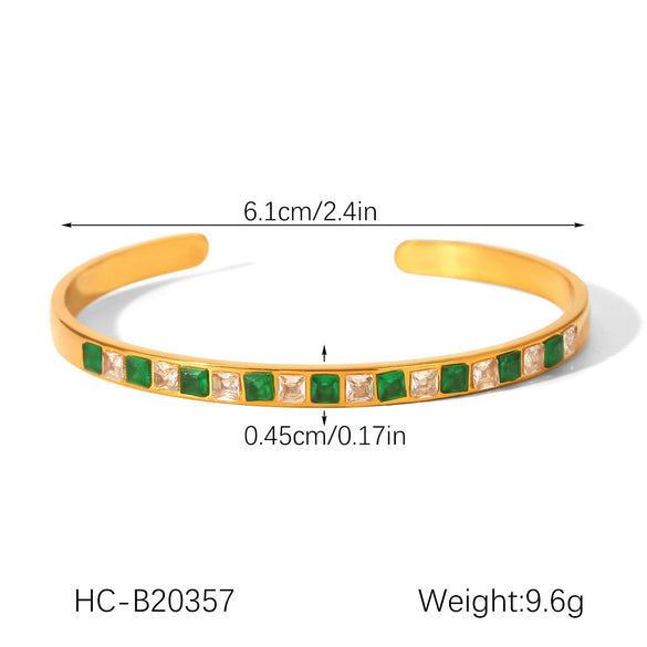 Wholesale Stainless Steel Inlaid Zircon Geometric Bracelet For Women