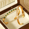 Wholesale Stainless Steel Inlaid Zircon Geometric Bracelet For Women