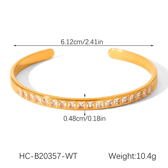Wholesale Stainless Steel Inlaid Zircon Geometric Bracelet For Women