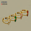 Wholesale 316L Stainless Steel Inlaid Zircon Geometric Horse Eye Ring For Women Electroplated Loose Mouth Light Luxury