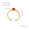 Wholesale 316L Stainless Steel Inlaid Zircon Geometric Horse Eye Ring For Women Electroplated Loose Mouth Light Luxury
