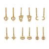 Wholesale Stainless Steel Inlaid Zircon Geometric Multielement Women's Earrings With 18K Gold Plated Finish